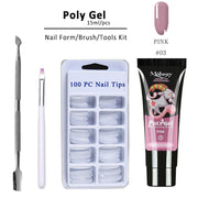 Poly Gel LED Clear UV Gel Varnish Nail Polish Art Kit