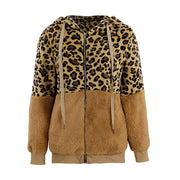 Soft Leopard PrintFur Hoodie Coat