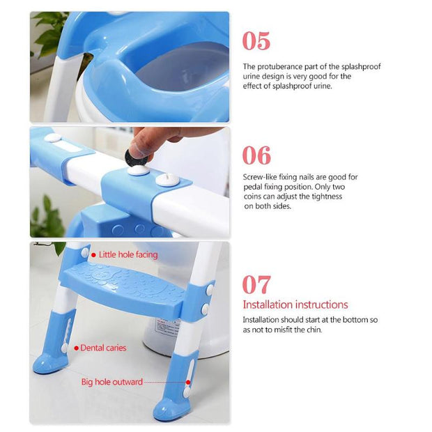 Folding Baby Potty Infant Toilet Training Seat With Adjustable Ladder Portable Urinal Potty Toilet Seat Ring For Kids Universal