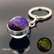 12 Constellation Luminous Keychain Glass Ball