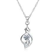 Sterling Silver Necklace with  Crystals