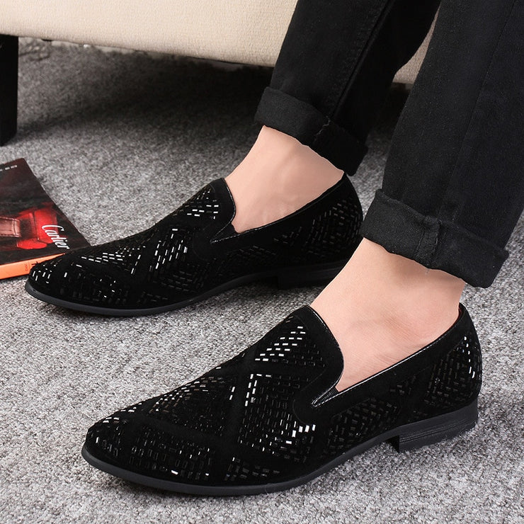 M-anxiu Shining Rhinestone Decoration Fashion Loafer Shoes