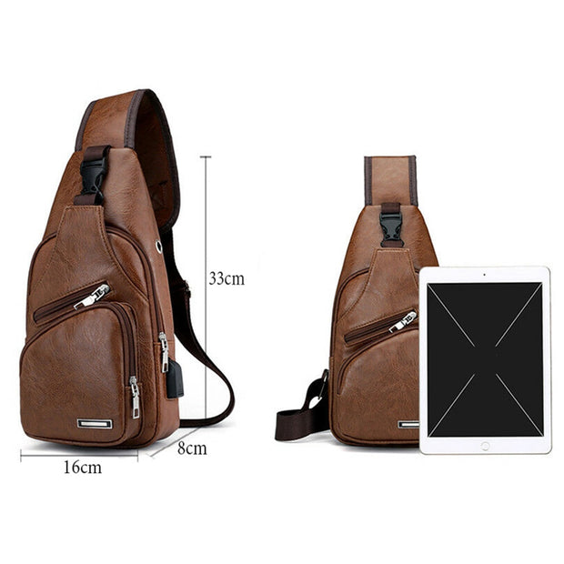 Men's USB Charging Chest Bag