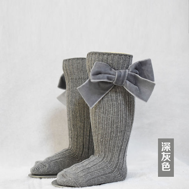 Girl’s Velvet Bow Socks