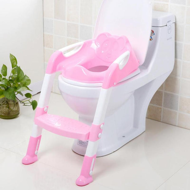 Folding Baby Potty Infant Toilet Training Seat With Adjustable Ladder Portable Urinal Potty Toilet Seat Ring For Kids Universal