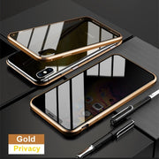 Magnetic Tempered Glass Privacy Metal Phone Case