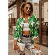 Flower Print Long Sleeve Women's  Jacket