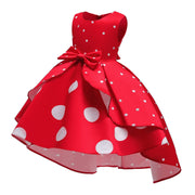 Elegant girl princess dress Dots Bow