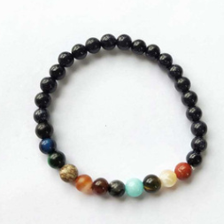 Galaxy Solar System Universe Nine Planets Natural Stone Bracelet