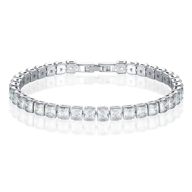 0.25ct Clear Square Tennis Bracelet for Men Women