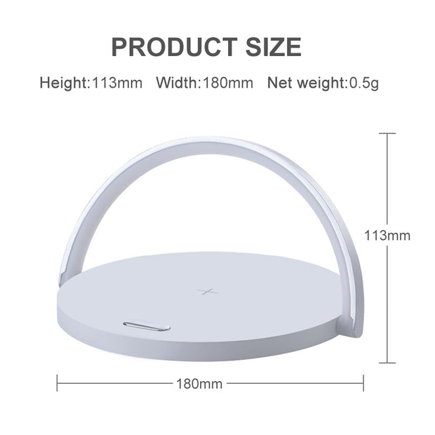 10W Qi Fast Wireless Charger Table Lamp For iPhone X XR XS Mobile Phone Charging Holder Night Light Pad Phone Stand Desk Lamp