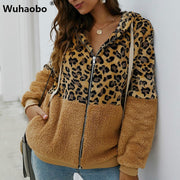 Soft Leopard PrintFur Hoodie Coat