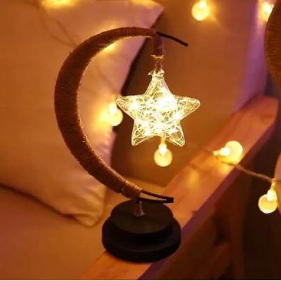 Led stars / moon / apple / Sepak takraw / Christmas decoration gift handmade hemp rope