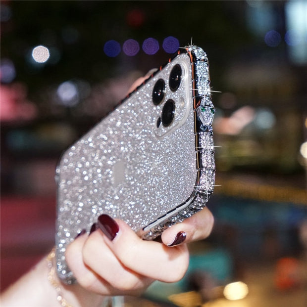 Rhinestone Metal Bumper Phone Cover For iPhone