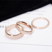 Rose Gold Color Frosted Finger Ring for Woman Man