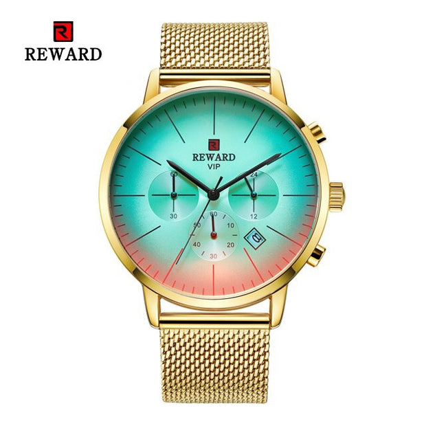 New Fashion Color Bright Glass Watch Men Top Luxury Brand Chronograph