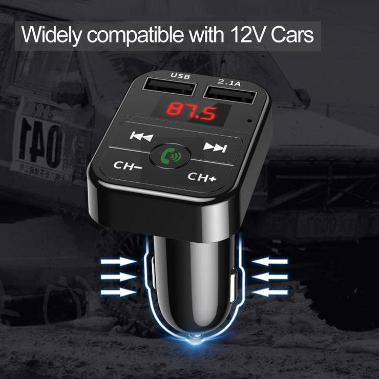 Car Bluetooth 5.0 FM Transmitter Wireless Adapter Mic Audio Receiver Auto MP3 Player 2.1A Dual USB Fast Charger Car Accessories