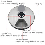 Round Timing Feeder Automatic Pet Feeder 6 Meals 6 Grids Cat Dog Electric Dry Food Dispenser 24 Hours Feed Pet Supplies 40%off