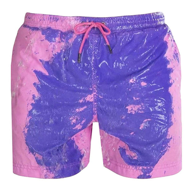 Magical Change Color Beach Shorts Men Swimming Trunks Swimwear Quick Dry Bathing Shorts Beach Shorts