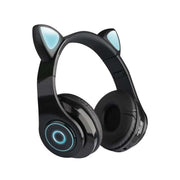 New Arrival LED Cat Ear Noise Cancelling Headphones Bluetooth 5.0 Young People Kids Headset Support TF Card 3.5mm Plug with Mic