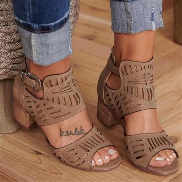 Vintage Hollow Out Sandals