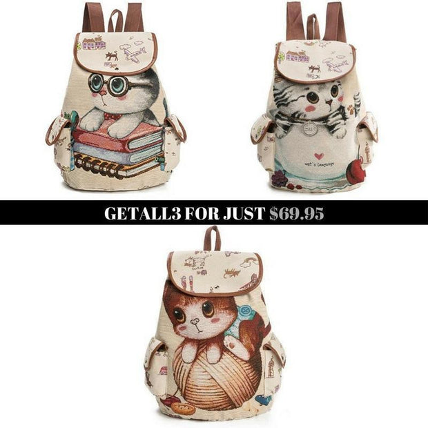 Lovely Cat Drawstring Backpack