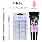 Poly Gel LED Clear UV Gel Varnish Nail Polish Art Kit