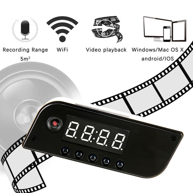 Hidden HD Camera WiFi Alarm Clock