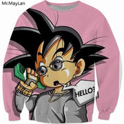 Anime Dragon Ball Sweatshirts Print Cute Kid Goku 3D Outerwear Women Men Long Sleeve  Crewneck Sportswear Coat Tops Harajuku