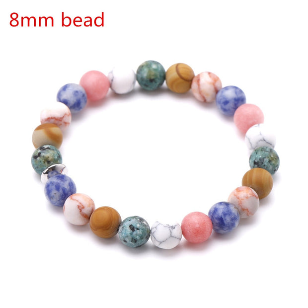 Galaxy Solar System Universe Nine Planets Natural Stone Bracelet