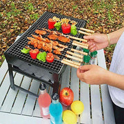 Charcoal Barbeque Grill with Kitchen Knife Set