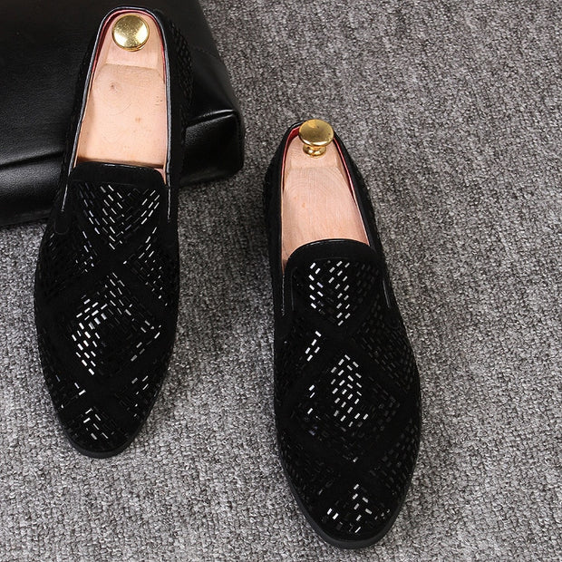 M-anxiu Shining Rhinestone Decoration Fashion Loafer Shoes