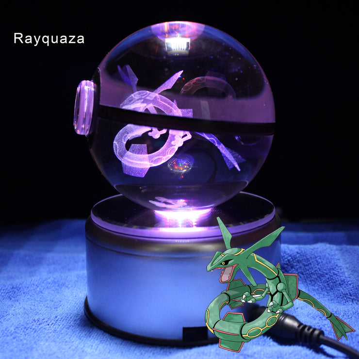 Popular 80mm 3.15 inch Diameter Crystal Glass Poket Ball with Rotated LED Lamp Base Christmas Gifts