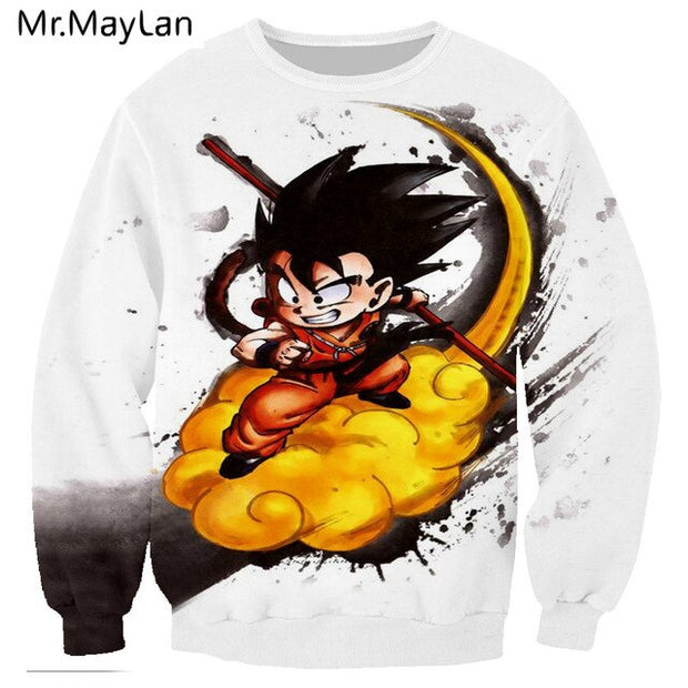 Anime Dragon Ball Sweatshirts Print Cute Kid Goku 3D Outerwear Women Men Long Sleeve  Crewneck Sportswear Coat Tops Harajuku