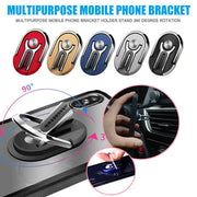 Multipurpose Mobile Phone Holder 360 Degree Car Air Vent Grip Mount Stand Rotation Magnetic Finger Ring Phone Holder Bracket