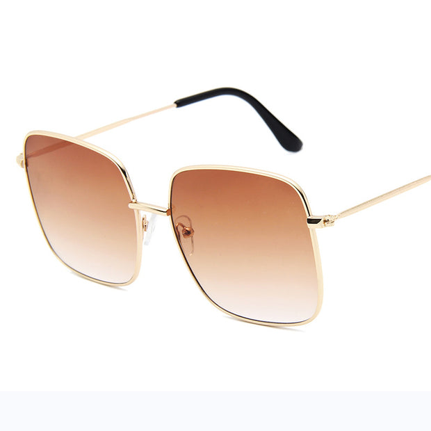 RBRARE Luxury Square Sunglasses Women Brand Designer Retro Alloy Frame Big Sun Glasses Vintage Gradient Male