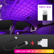 Car Roof Star Light Interior LED Starry Laser Atmosphere Ambient Projector USB Auto Decoration Night Home Decor Galaxy Lights