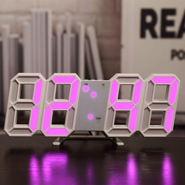 Home Living Room Decoration 3D Large LED Digital Wall Clock Date Time Electronic Display Table Alarm Clock Wall Home Decor