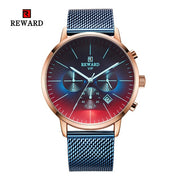 New Fashion Color Bright Glass Watch Men Top Luxury Brand Chronograph