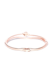 Rose Gold-Plated Handcrafted Stone-Studded Bracelet