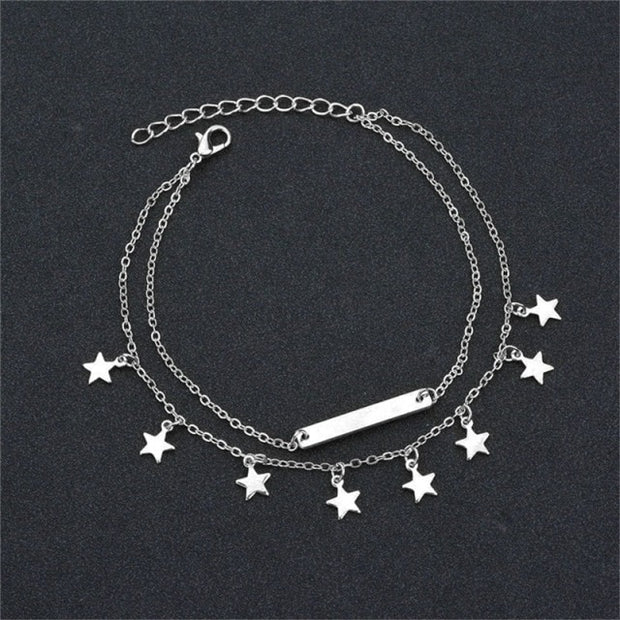 Boho Style Star Anklet Fashion Multilayer Foot Chain