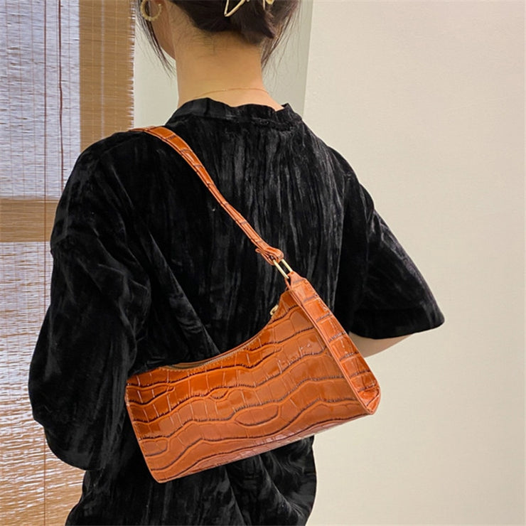 Crocodile Pattern PU Leather Handbag Female Shoulder Bag