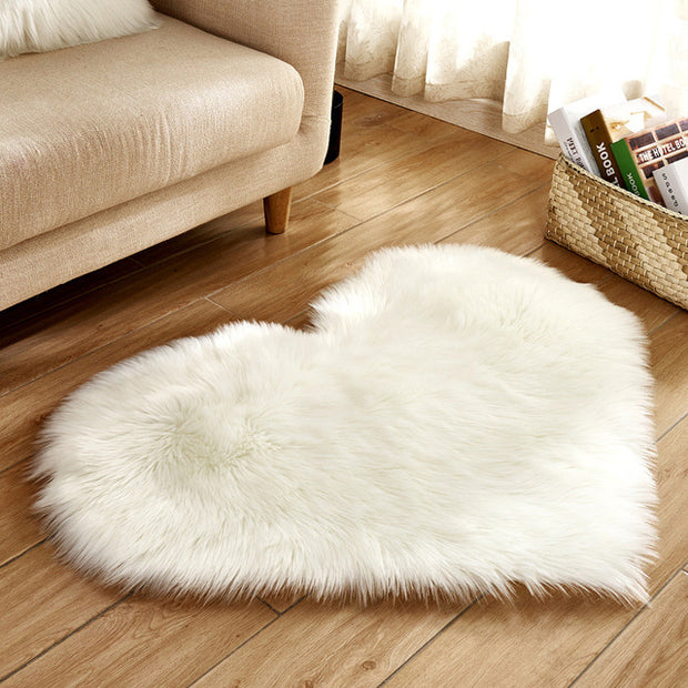 Heart Shape Fluffy Rug