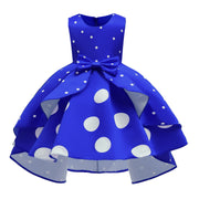 Elegant girl princess dress Dots Bow