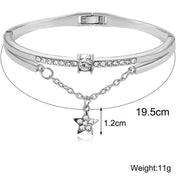 Star Drop With Austrian Crystals 18K White Gold Plated Bracelet ITALY Made