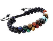 Galaxy Solar System Universe Nine Planets Natural Stone Bracelet