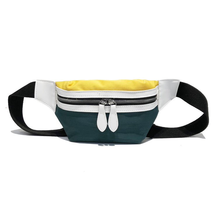 Canvas Leisure Panelled Fanny Pack For Girls