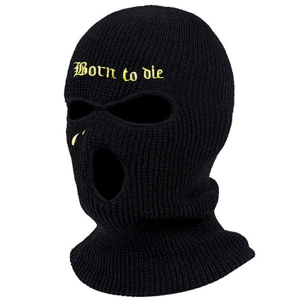 1Pc Embroidery Balaclava Face Mask 3-Hole for Cold Weather, Winter Ski Mask for Men and Women Thermal Cycling Mask Christmas Gif