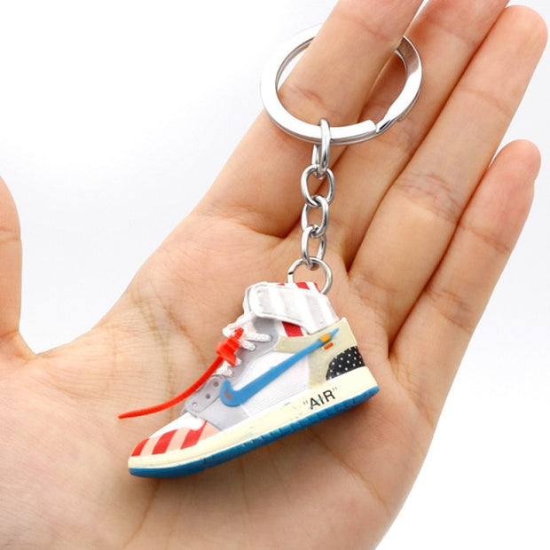 3D Mini Shoes Keychain Anime British Style Small Sneaker Keychains For Bags Small Gift Key Chain Jewelry Car Keyring Accessory