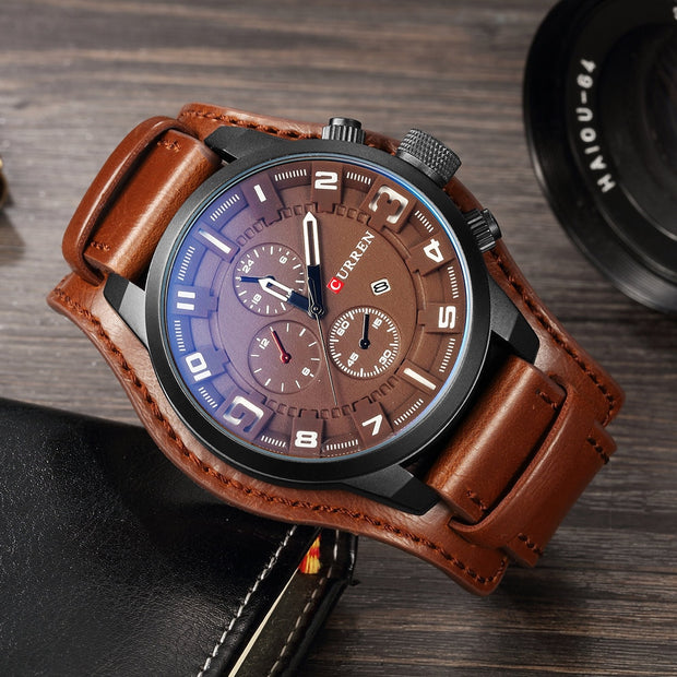 Male Leather Wristwatch